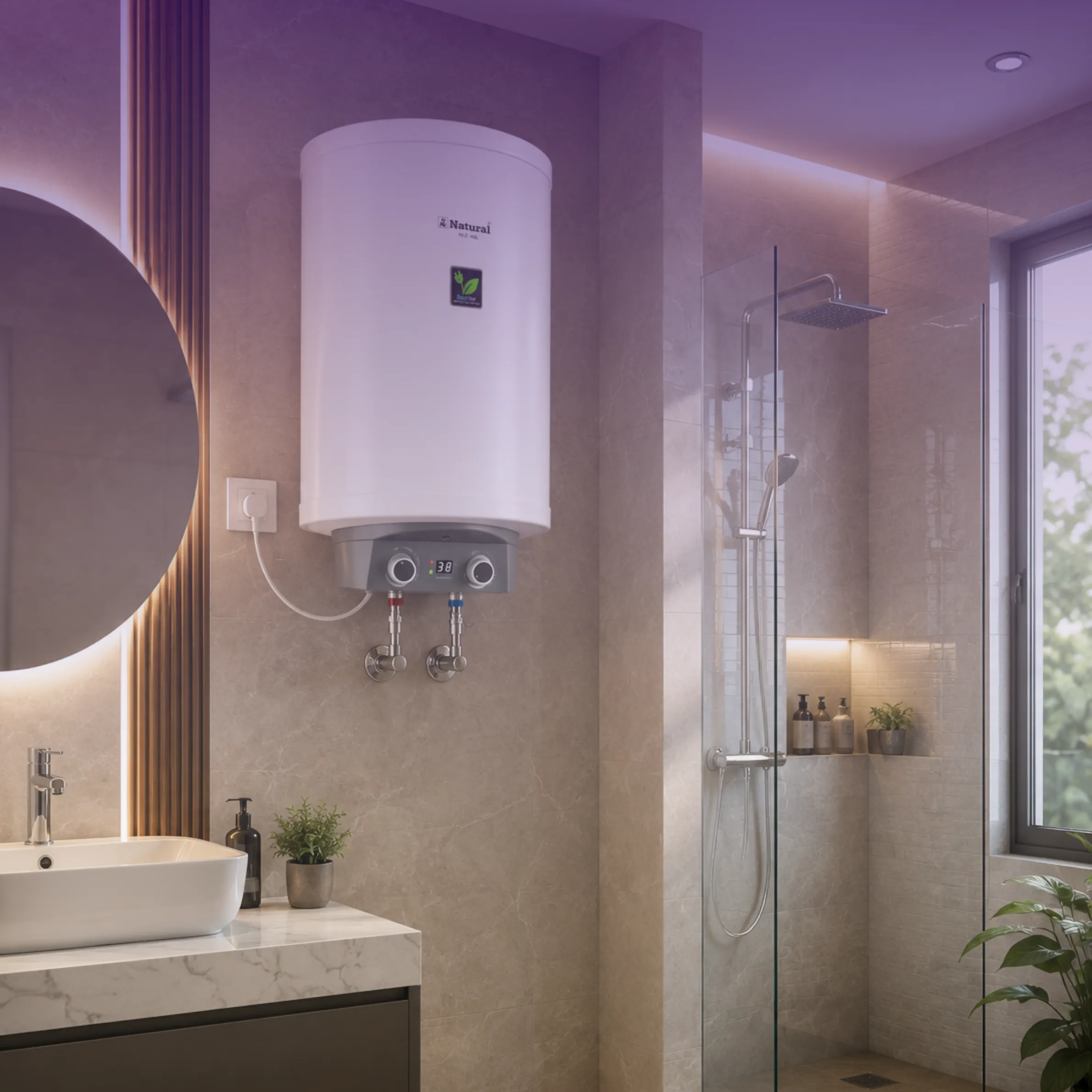 Compact electric tankless water heater in a Harrisburg PA home