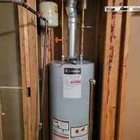 New gas water heater installed with code-compliant venting in Harrisburg PA