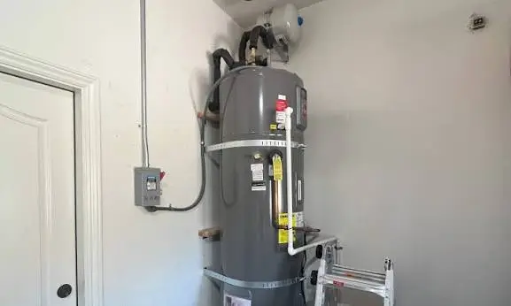 Heat pump water heater installed in a Harrisburg PA utility room